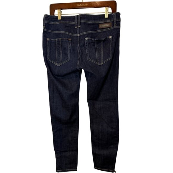 Burberry Brit denim skinny ankle zip jeans dark wash women's size 31 - Picture 3 of 4